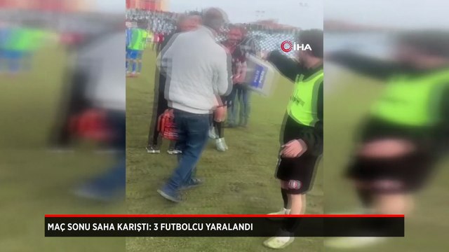 Maç sonu saha karıştı: 3 futbolcu yaralandı