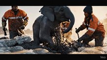 Frozen Baby Elephant Saved Just in Time!  Breaking Solid Ice to Rescue a Baby Elephant 🧊🐘