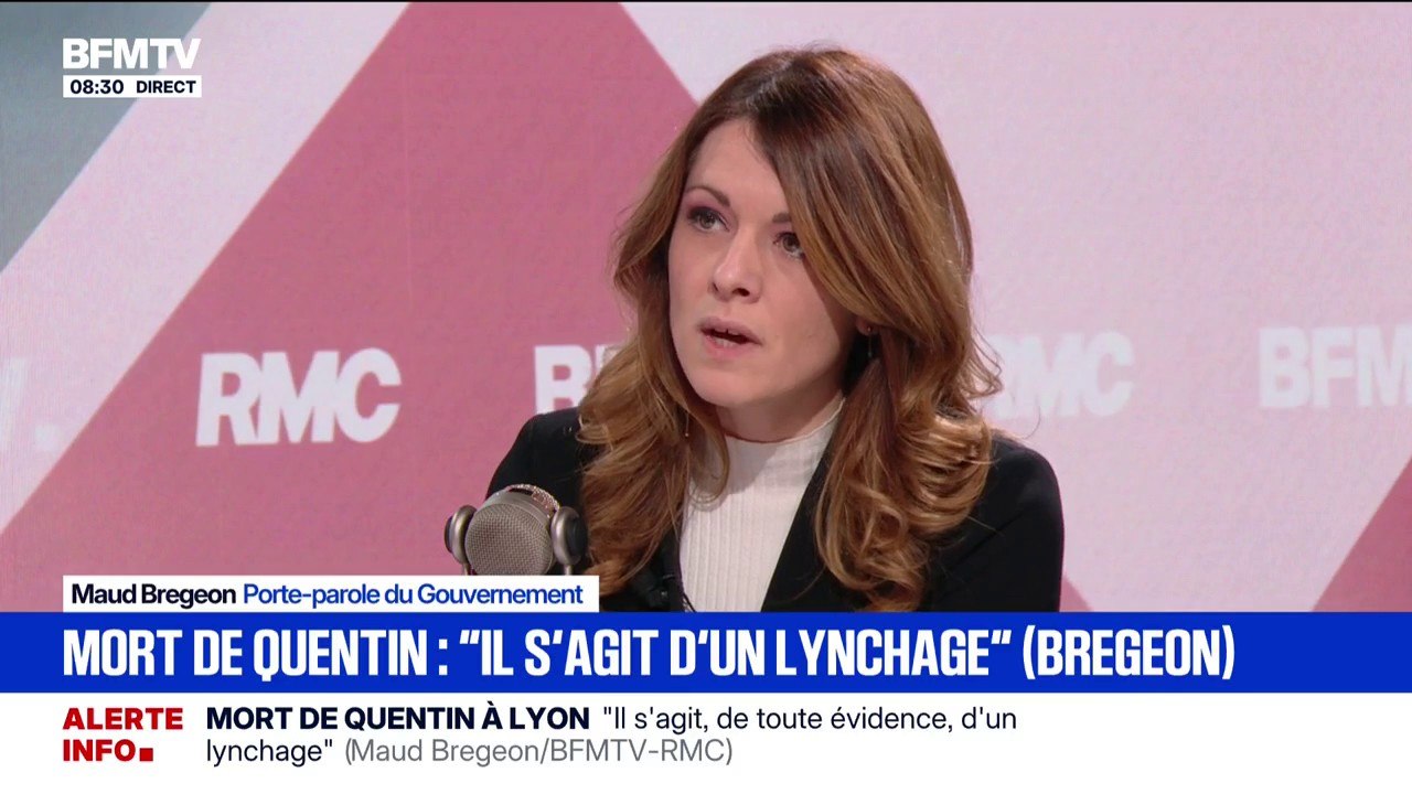 Mort de Quentin: "Il s'agit de toute évidence d'un lynchage", affirme Maud Bregeon, porte-parole du gouvernement