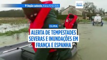 Tempestades Nils e Oriana: França e Espanha sofrem efeitos de cheias e vento forte
