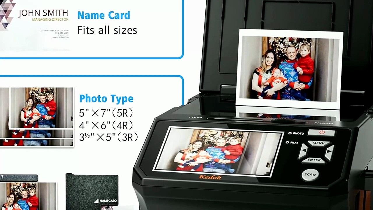 KEDOK 5" LCD Photo Scanner: Scan Photos, NameCards & Negatives with Ease