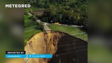 A large sinkhole suddenly appeared in Pondok Balik, Indonesia