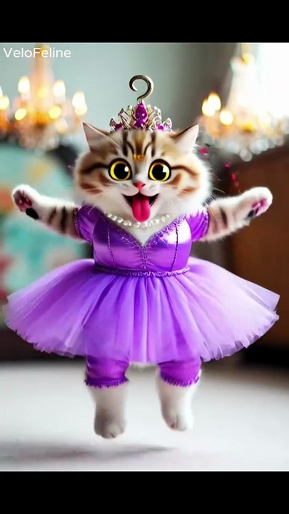 The Ultimate Ballroom Fail! 😂 Lavender Gown vs. Chubby Cat #VeloFeline