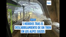 Un tren descarrila en los Alpes suizos en medio de una alerta por aludes y deja 5 heridos