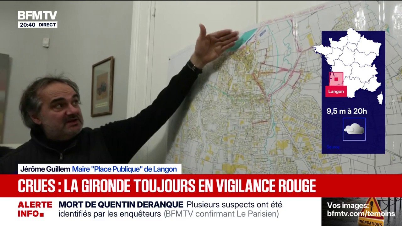 Crues en Gironde: dans la commune de Langon, une cellule de crise activée