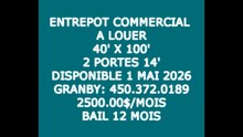 ENTREPOT COMMERCIAL A LOUER
