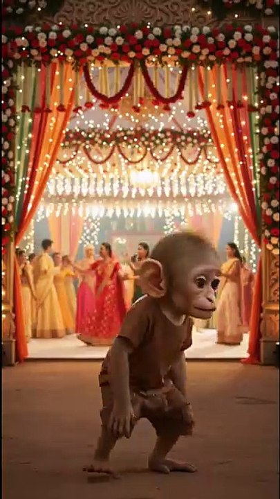 Poor Baby Monkey Piku Hard working