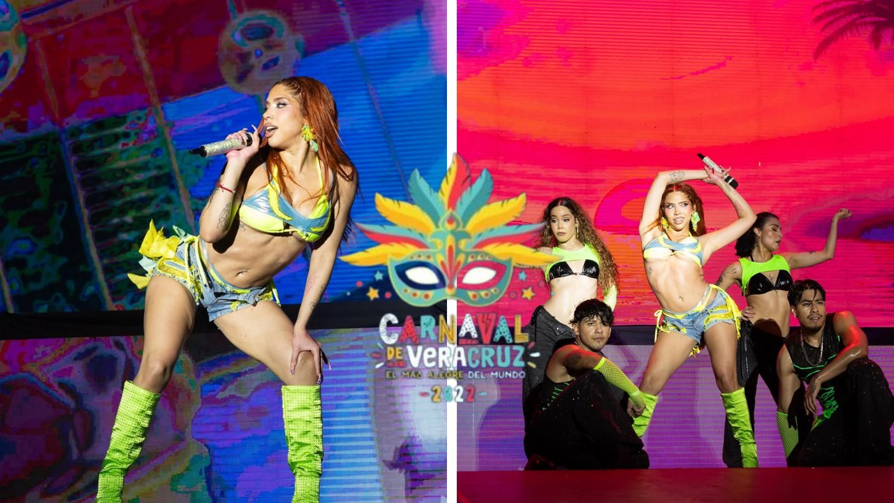 Yeri Mua se droga en pleno concierto del Carnaval de Veracruz y pide permiso a la Marina