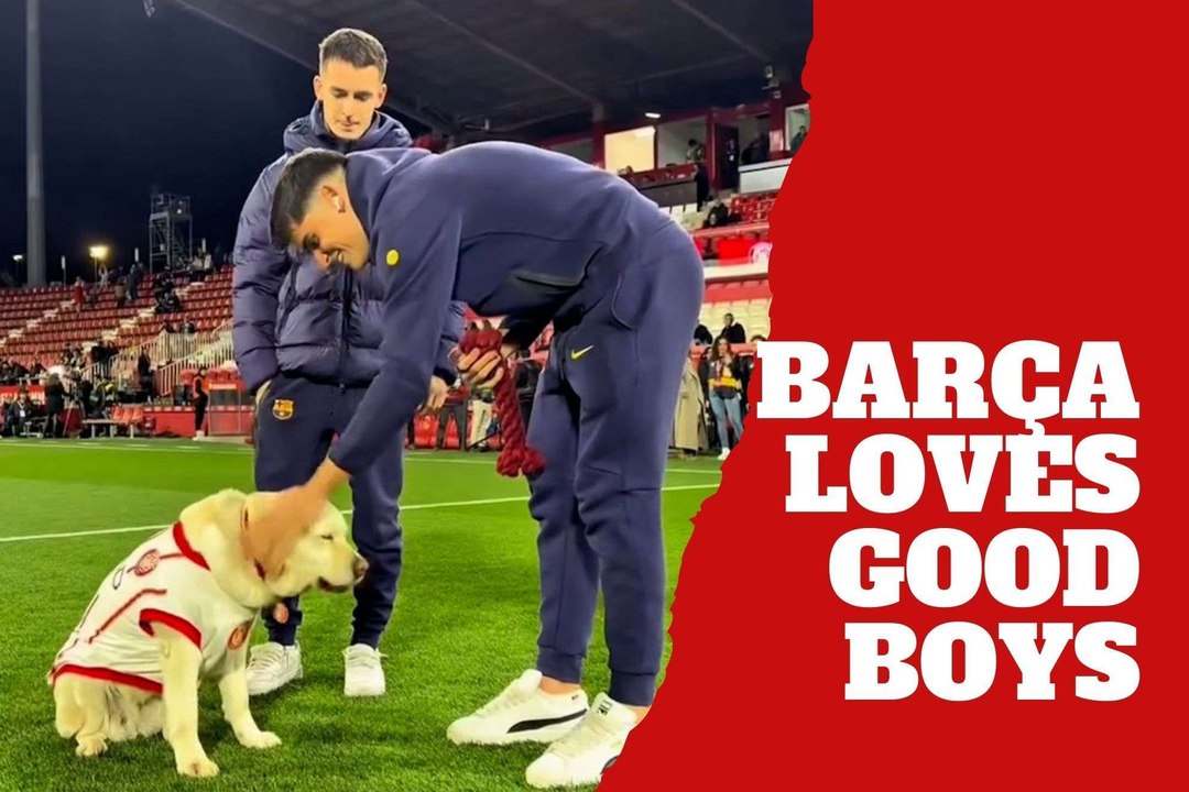 Barcelona players get super friendly with Girona mascot and they end up losing a game