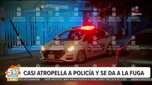 Hombre intenta atropellar a policía de Nuevo León y se da a la fuga