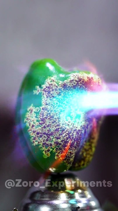 Powerful Lighter🔥 DESTROYS Capsicum? #viralshorts  #experiment  #satisfying