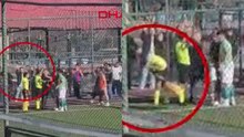 Tribünden hakeme skuter attı; o anlar kamerada