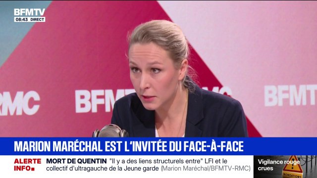 Marion Maréchal dénonce le narratif de l'extrême gauche qui consiste à transformer Quentin Deranque de victime à coupable
