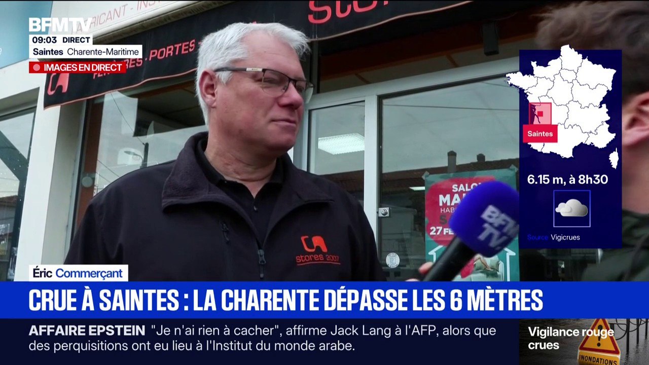 "J'ai jamais vu l'eau monter aussi vite que ça": le pic de la Charente est attendu mercredi