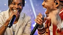 Mic Iyke and Chris Brown on stage