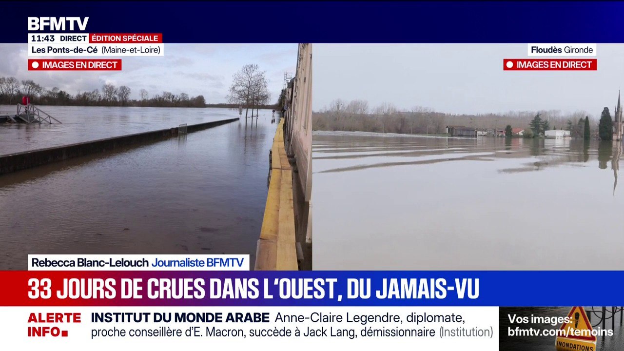 Crues: la région d'Angers en alerte face à la montée du niveau de la Loire