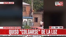 Quiso "colgarse" de la luz y recibió tremenda descarga eléctrica