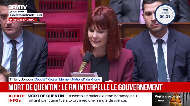 Mort de Quentin: Tiffany Joncour (RN) demande au Premier ministre si le gouvernement va classer les organisations antifascistes comme terroristes