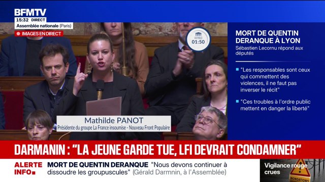 Mort de Quentin: Aucun Insoumis n'est impliqué , assure Mathilde Panot (LFI)