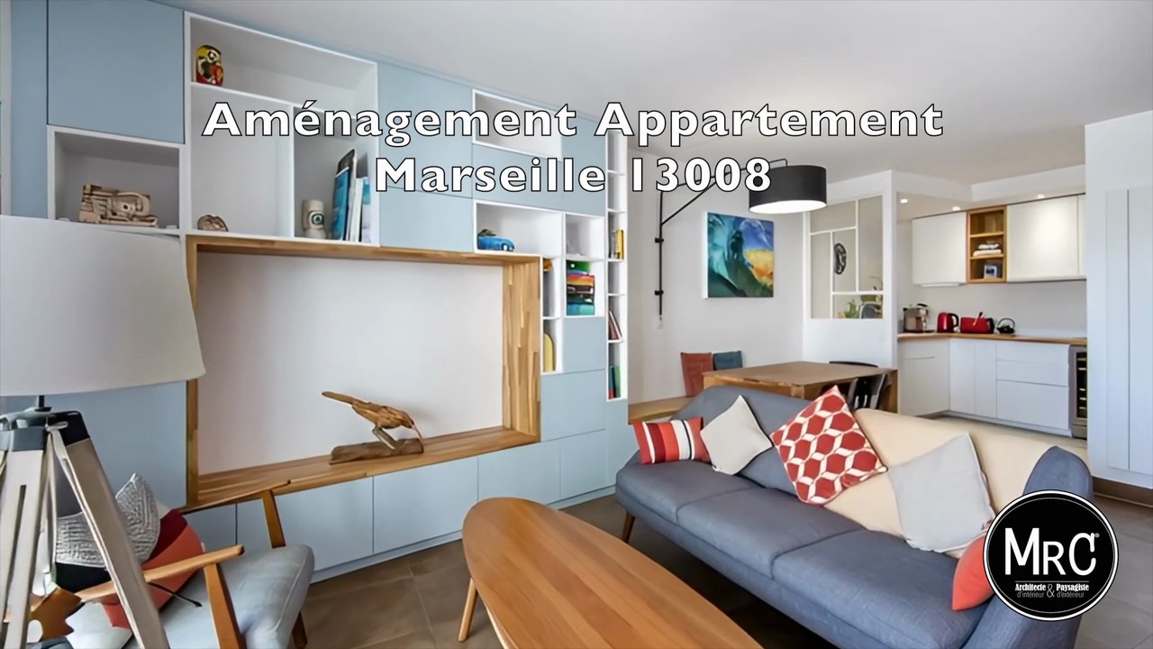 Architecte d’intérieur : aménagement d’un appartement à Marseille 13008 rénovation avec cuisine déplacée, suite parentale et meuble sur mesure