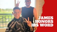 James Rodríguez keeps his promise to a young barber