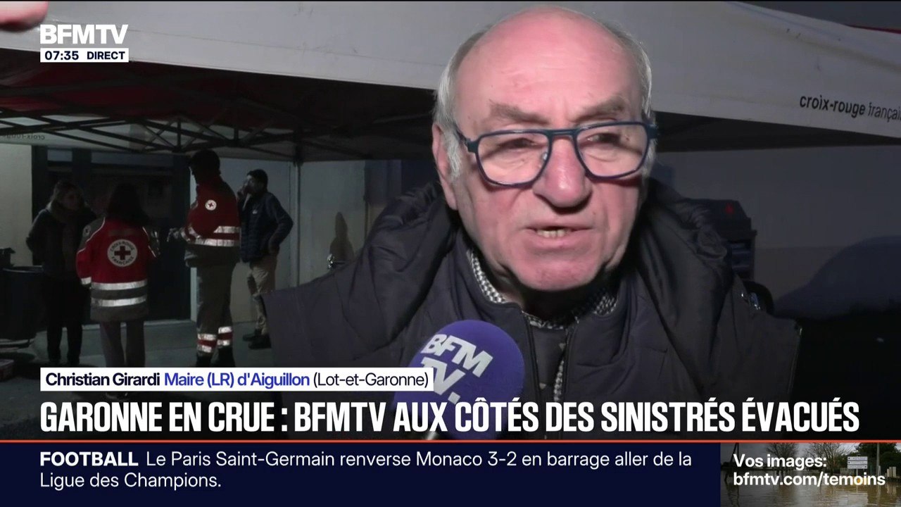 Crues et évacuations dans le Lot-et-Garonne: "Les 40 personnes qui sont encore dans le gymnase vont être relogées", explique le maire d'Aiguillon