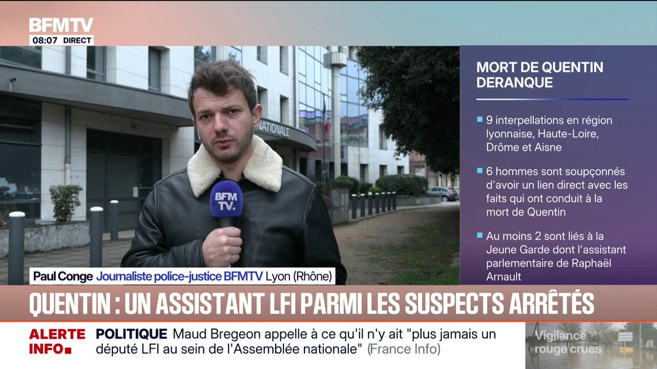 Six des neuf personnes interpellées après la mort de Quentin Deranque suspectées d'homicide