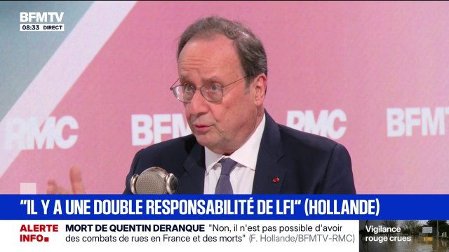 Mort de Quentin Deranque: S'il est établi que des collaborateurs de Raphaël Arnault sont mis en cause, il devra en tirer toutes les conséquences , souligne François Hollande