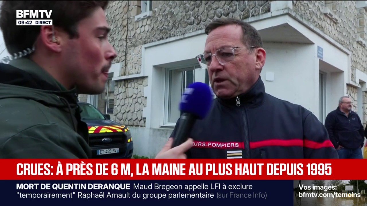 Crues en Charente-Maritime: "Nous avons réalisé plus de 200 interventions depuis samedi" dans le secteur de Saintes, explique ce sapeur-pompier