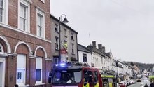 Fire service in attendance at a building in Monnow Street