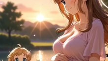 The most beautiful feeling in the world ❤️ A loving husband, a caring child, and a mother carrying new life 🥺 #anime #family #love #pregnancy #emotional