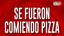 Robaron en una pizzería y antes de irse manotearon porciones varias porciones para el camino