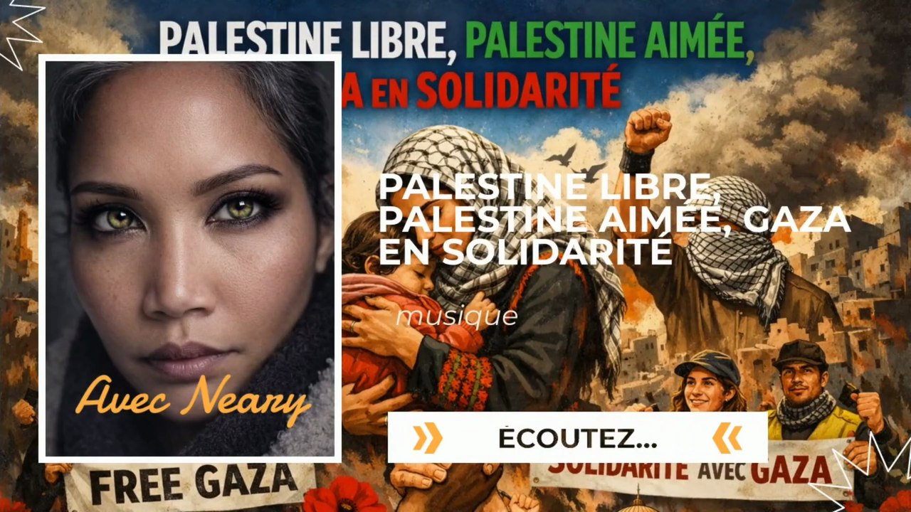 Palestine libre, Palestine aimée, Gaza en solidarité « Neary » (musique générée par IA texte Neary)