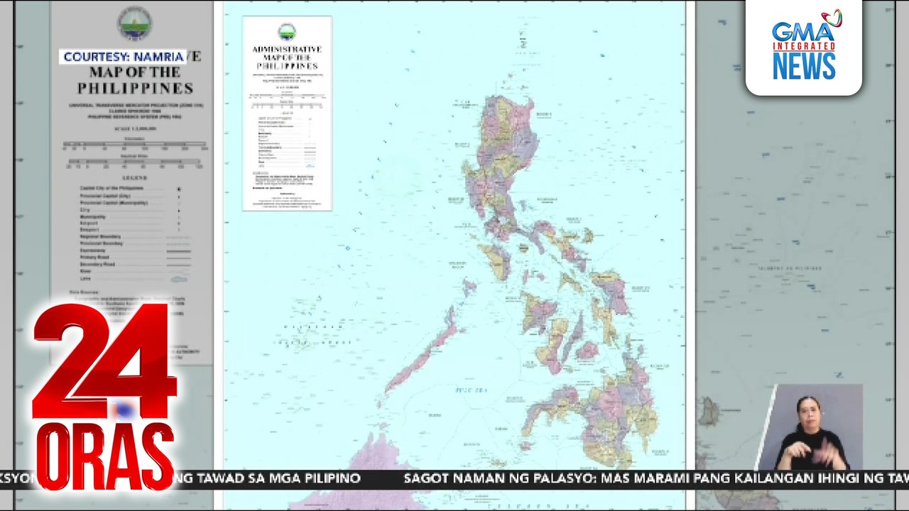 Mapang may ‘West Philippine Sea,’ hinahanap ni Marcoleta; NAMRIA, ipinakita ang map na may West Philippine Sea | 24 Oras
