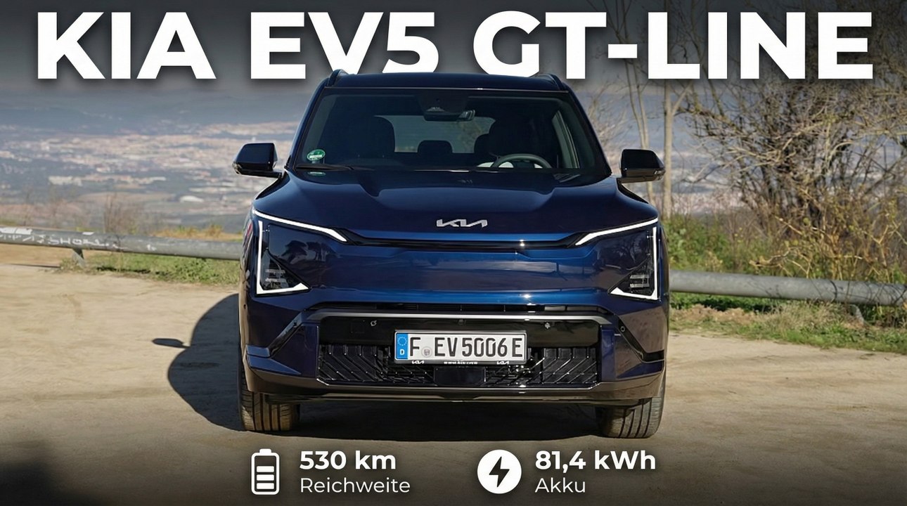 2026 Kia EV5 GT-Line Dark Ocean Blue Metallic Kompakt-SUV im Test
