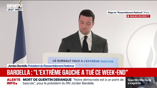 Mort de Quentin à Lyon: les organisations d'extrême gauche ont pour point commun de théoriser l'utilisation de la violence , déclare Jordan Bardella
