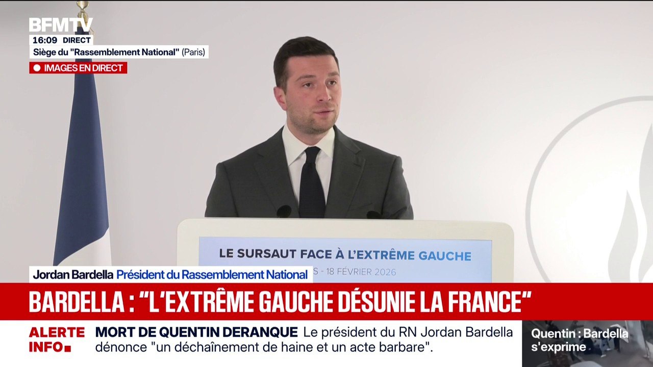 Mort de Quentin à Lyon: l'extrême gauche "n'hésite plus à désunir la société française", affirme Jordan Bardella