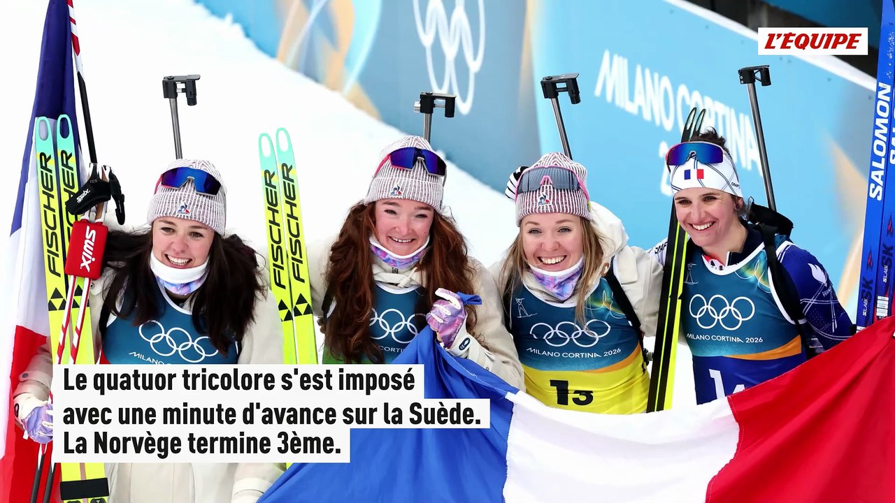 Les Françaises championnes olympiques du relais après une nouvelle remontée bluffante aux JO 2026 - JO 2026 - Biathlon (F)