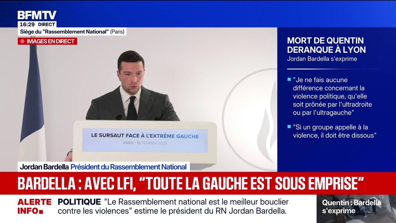 Jordan Bardella: "La gauche doit rompre avec cette emprise par laquelle elle est tenue à l'égard de La France insoumise"