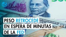Peso mexicano retrocede levemente contra el dólar; espera minutas de la Fed