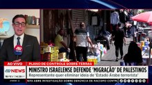 Ministro de Israel volta a defender ‘migração’ de palestinos da Cisjordânia e Gaza | TEMPO REAL