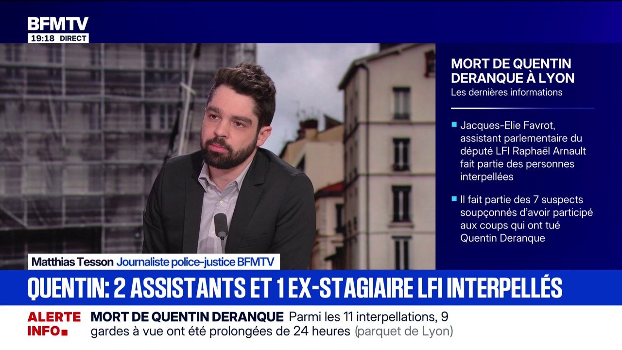 Mort de Quentin à Lyon: Jacques-Eli Favrot, un des assistants parlementaires de Raphaël Arnault qui a été interpellé, nie avoir porté des coups mortels
