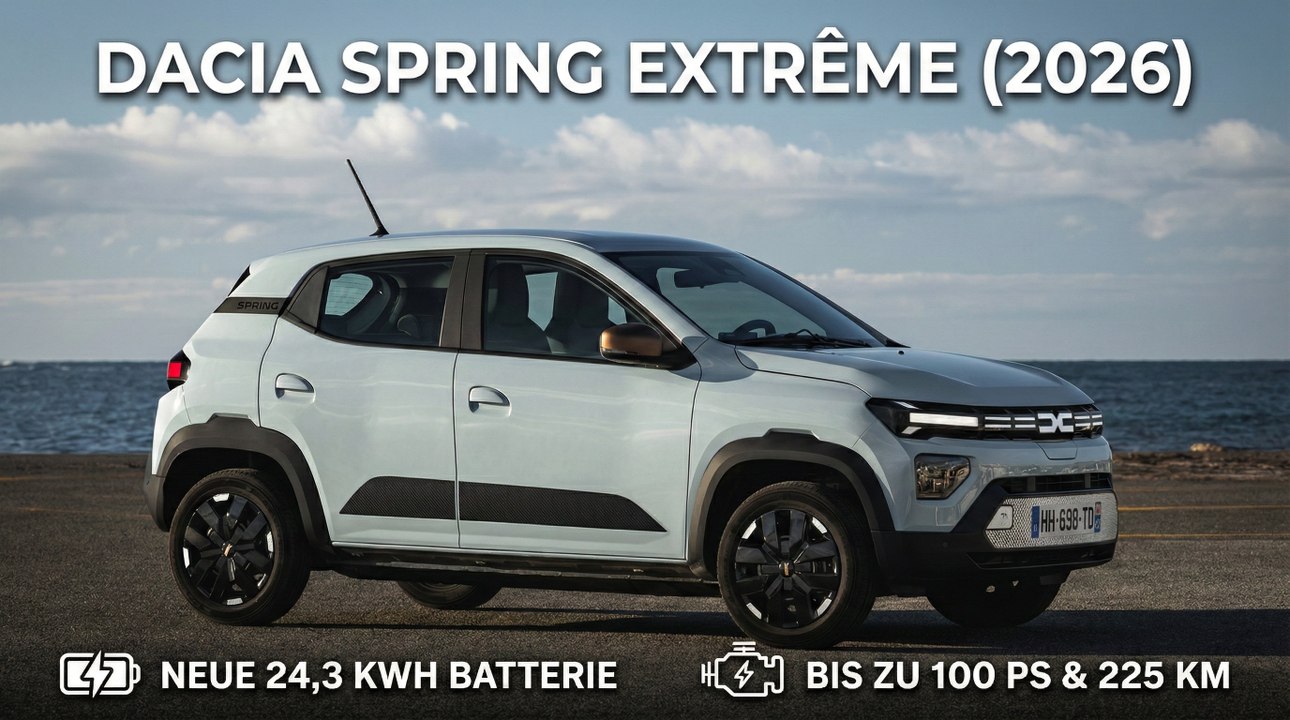 2026 Dacia Spring Extrême in Lightning Grey – Mehr Power