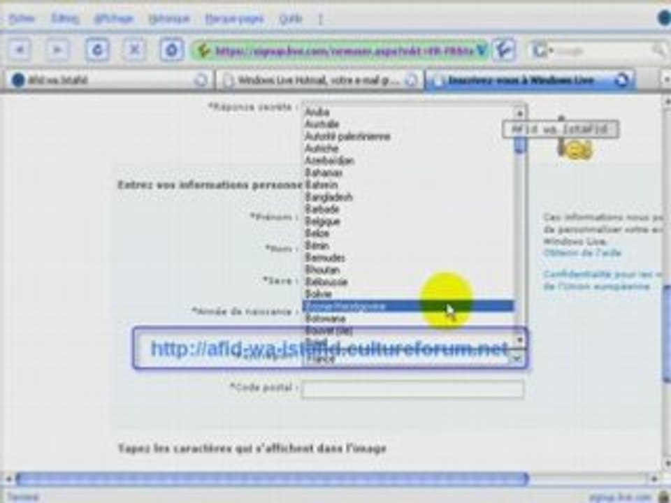 Création d'un compte MSN Live - Mission Possible
