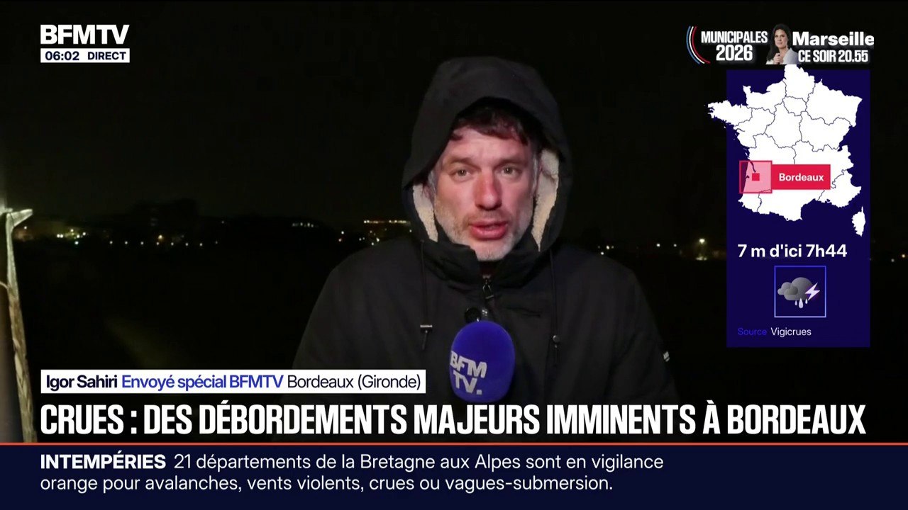 Crues: un plan d'urgence est activé à Bordeaux face aux intempéries, une première depuis 1999