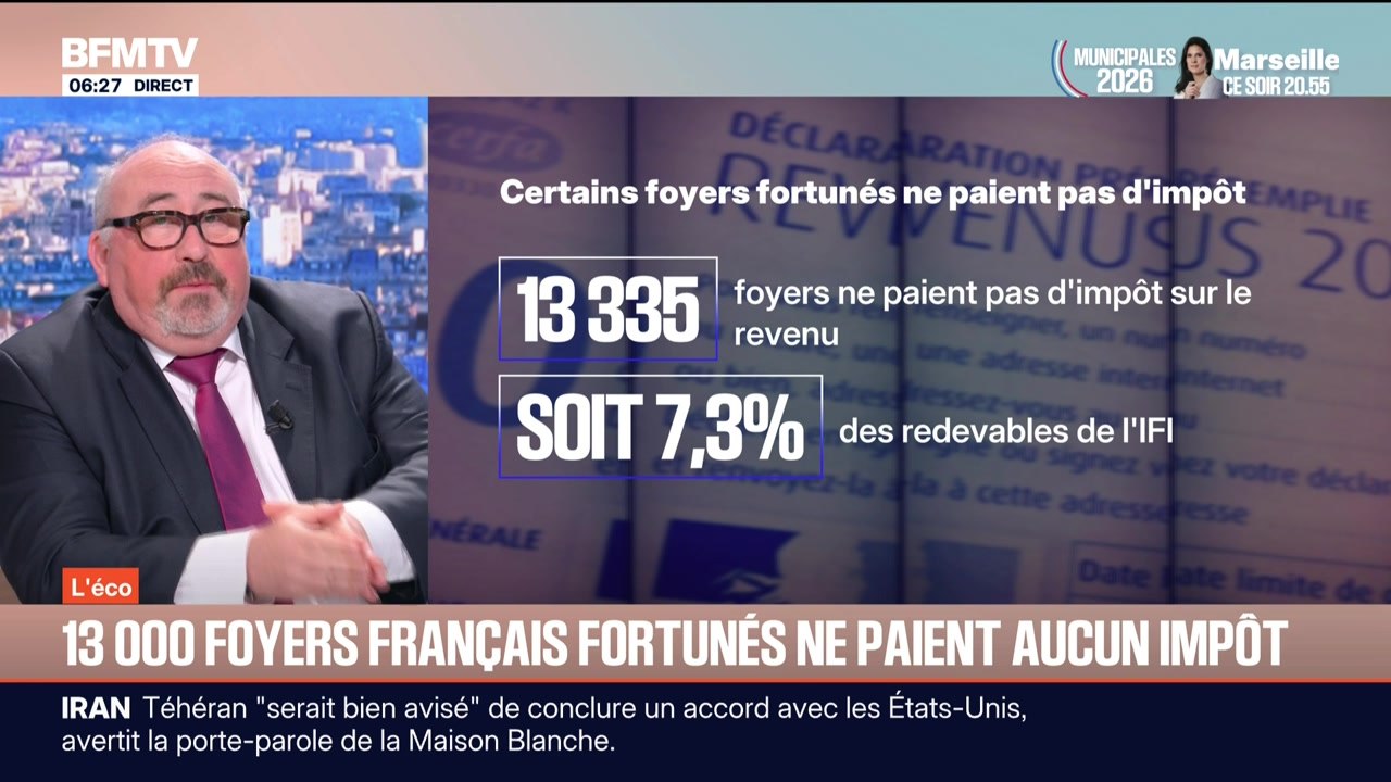 BFM éco : 13 000 foyers français fortunés ne paient aucun impôt - 19/02