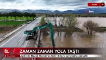 Aydın’da Büyük Menderes Nehri köprü seviyesine yükseldi