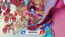 Chinese teahouse 3D sticker scene