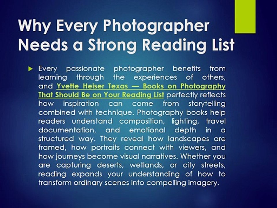 Expanding Creative Vision with Yvette Heiser Texas Through Essential Photography Reads