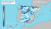 Anomalías de temperaturas positivas